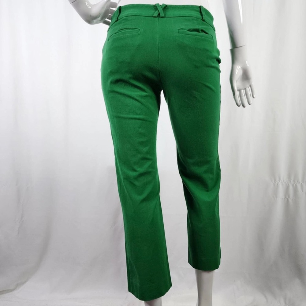 Anthropologie The Essential Crop Flare Green Stretch Women Size 8 Pockets FLAW